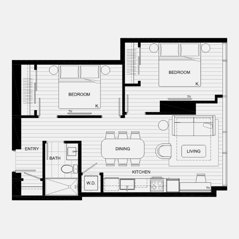 Two Bedroom Apartment Floor Plan